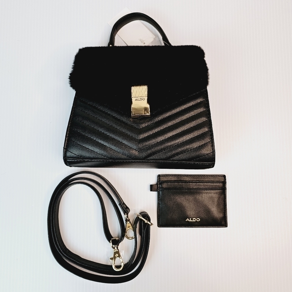 Aldo Black Crossbody and Handbag Purse with Cardholder NWT